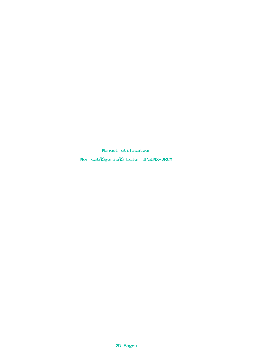 Page 1 de la notice Manuel utilisateur Ecler WPaCNX-JRCA