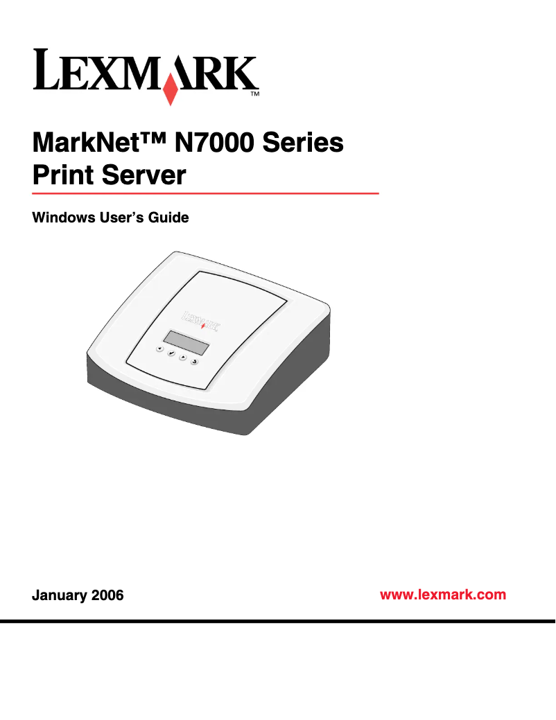 Page 1 de la notice Manuel utilisateur Lexmark MarkNet N7000e