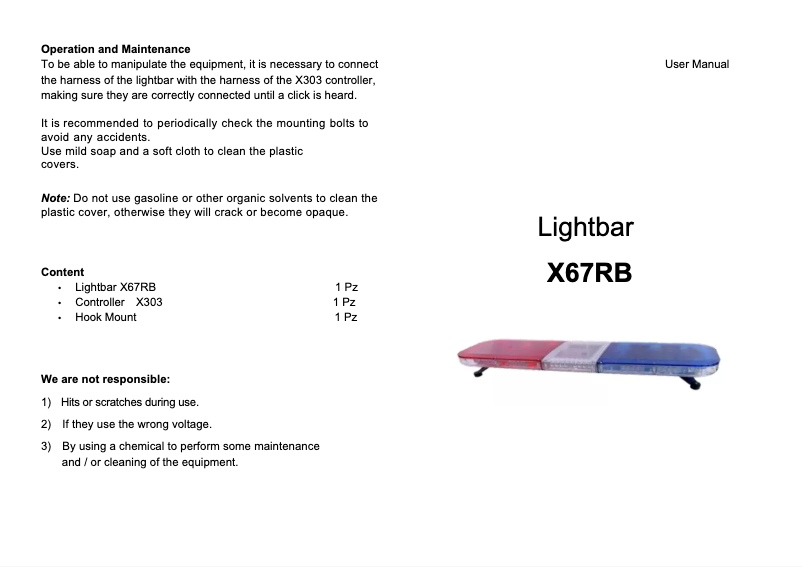 Page 1 de la notice Manuel utilisateur Epcom X67-RBA