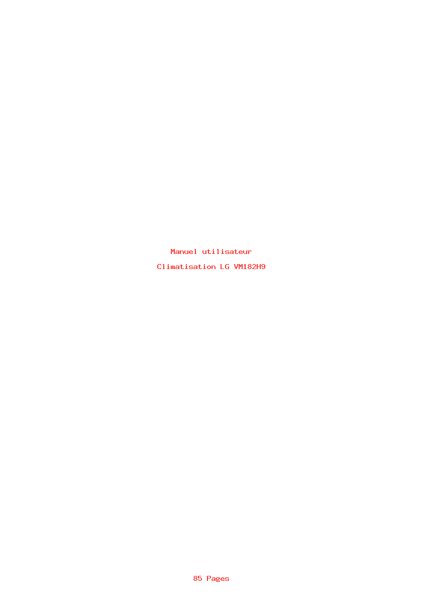 Page 1 de la notice Manuel utilisateur LG VM182H9
