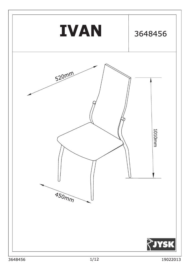 Page 1 of the manual User Manual JYSK Ivan