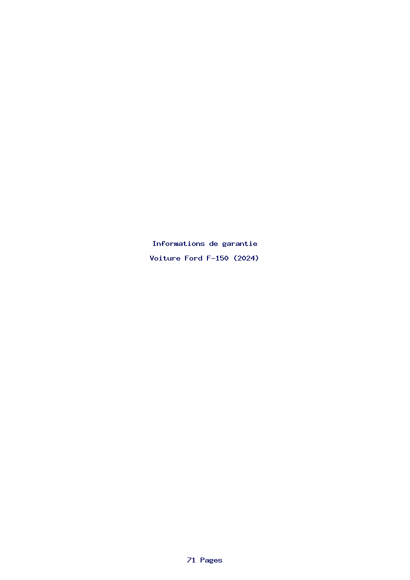 Page 1 de la notice Informations de garantie Ford F-150 (2024)