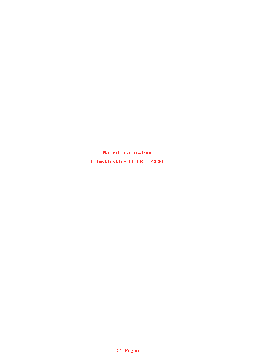 Page 1 de la notice Manuel utilisateur LG LS-T246CBG