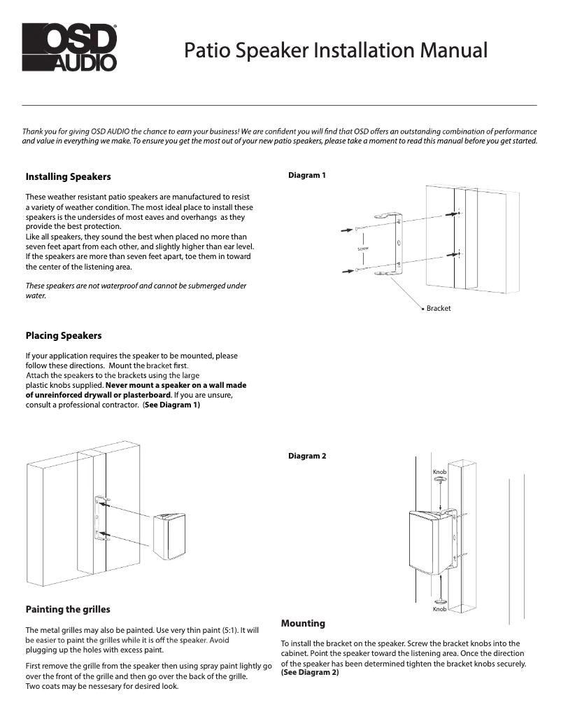 Page 1 of the manual User Manual OSD Audio AP640