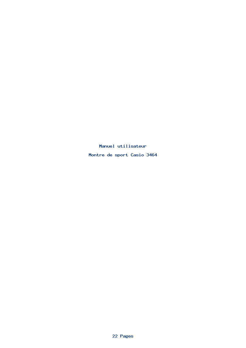 Page 1 de la notice Manuel utilisateur Casio 3464