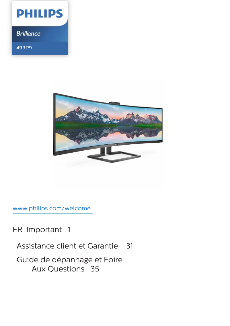 Page n°1 - Manuel utilisateur Philips Brilliance 499P9H