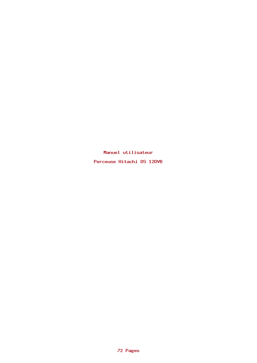 Page 1 de la notice Manuel utilisateur Hitachi DS 12DVB