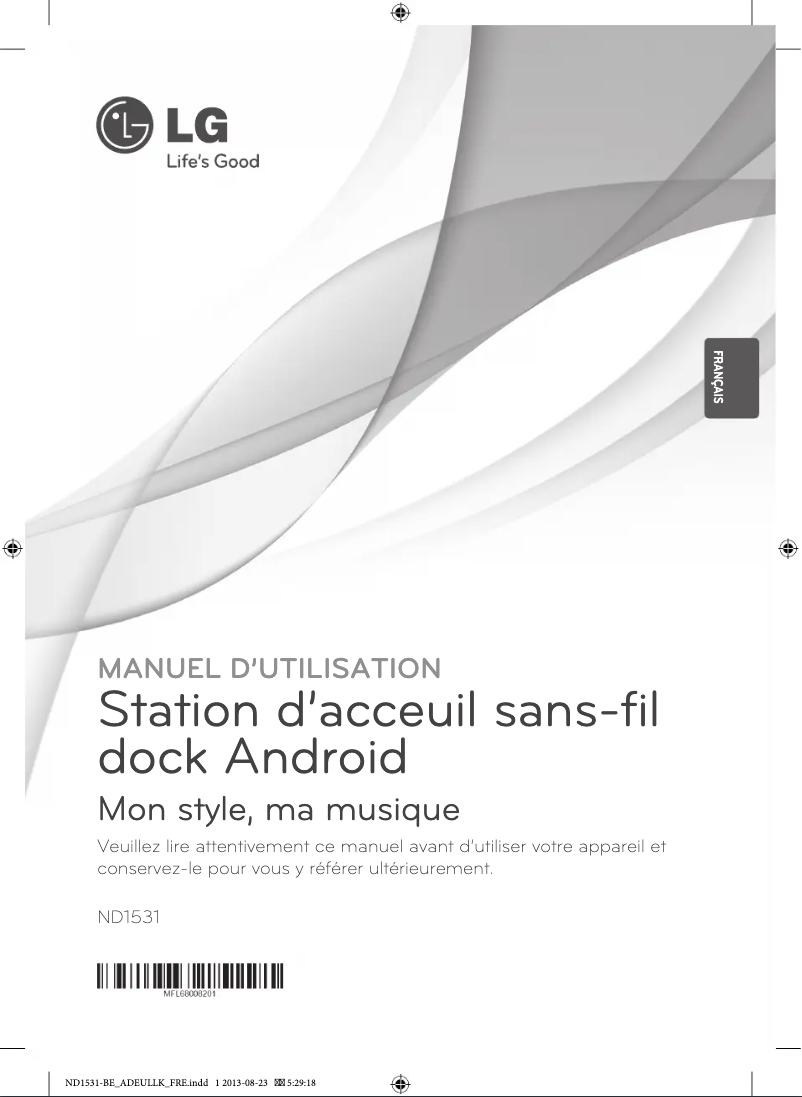 Page 1 de la notice Manuel utilisateur LG ND1531