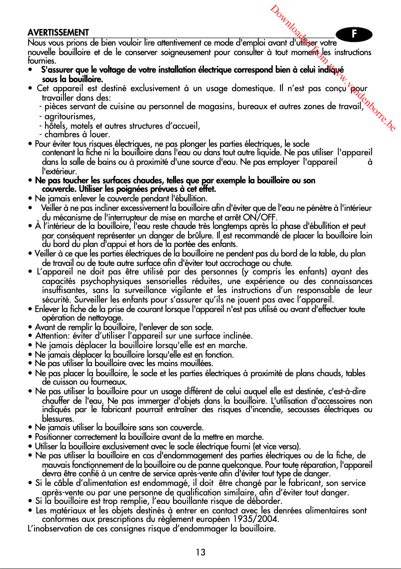Page 1 de la notice Manuel utilisateur DeLonghi Icona Vintage KBOV 2001
