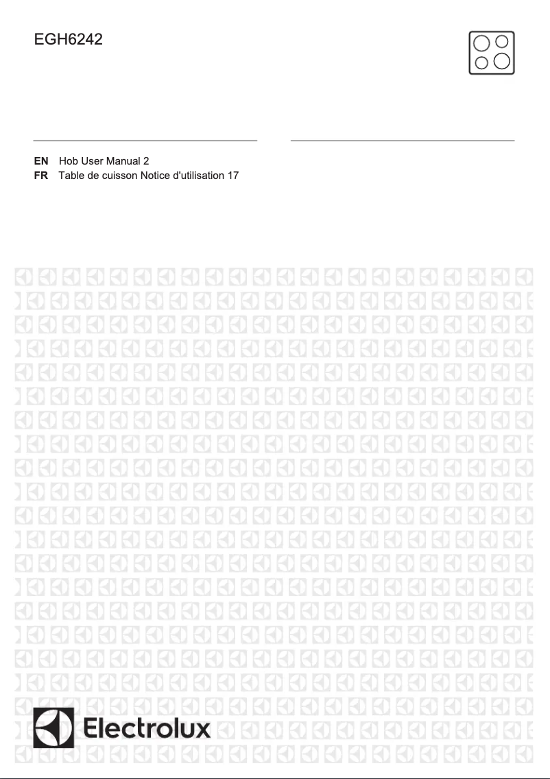 Page 1 de la notice Manuel utilisateur Electrolux EGH6242BOK