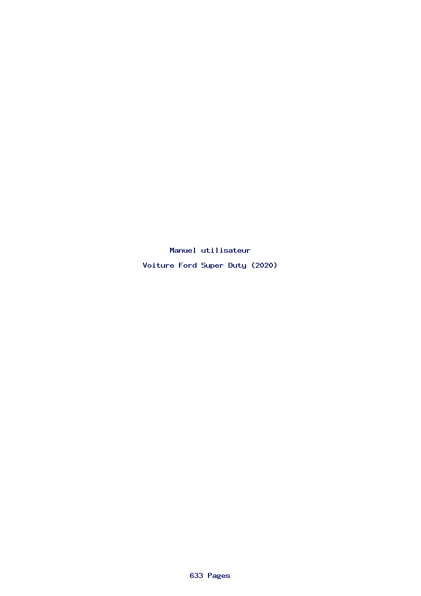 Page 1 de la notice Manuel utilisateur Ford Super Duty (2020)