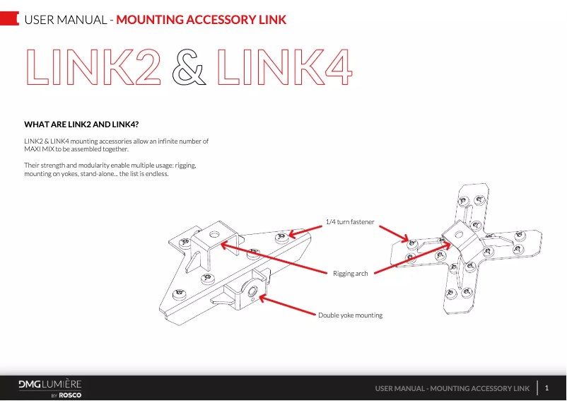 Page 1 of the manual User Manual DMG Lumière Link 2