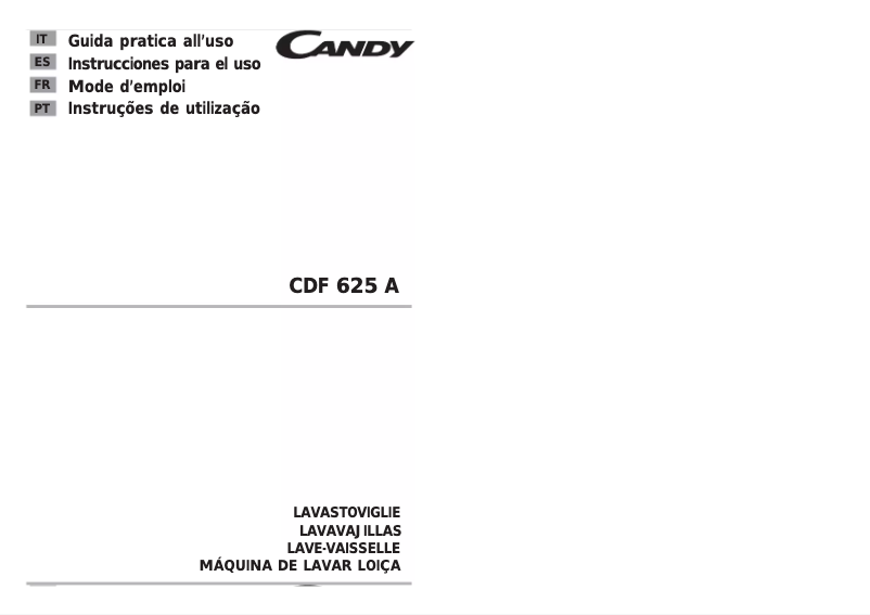 Page 1 de la notice Manuel utilisateur Candy CDF 625 A-S