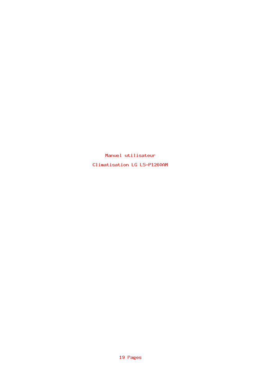 Page 1 de la notice Manuel utilisateur LG LS-P1260AM