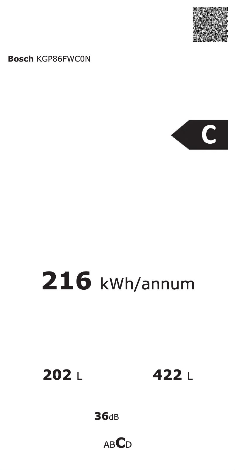 Page 1 de la notice Manuel utilisateur Bosch KGP86FWC0N