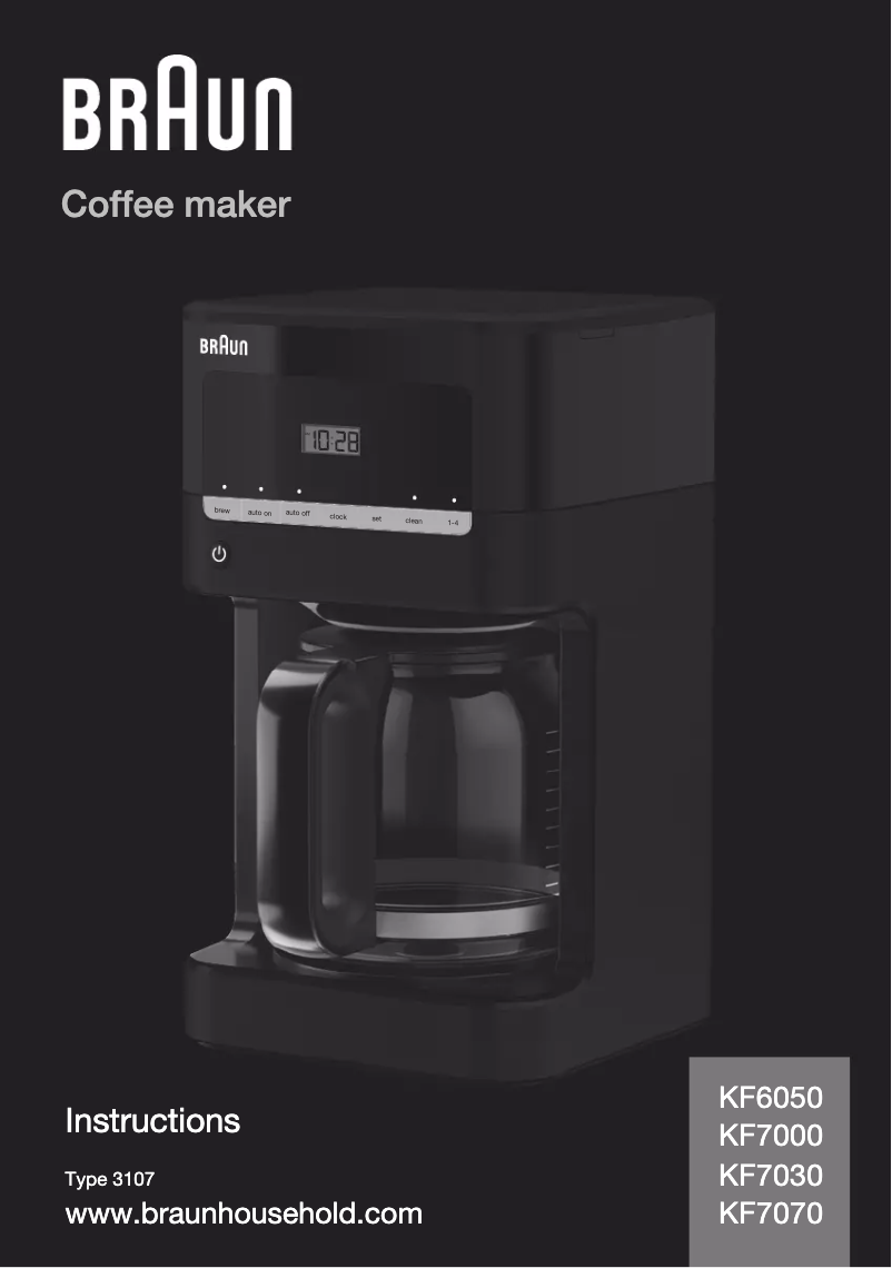 Page 1 de la notice Manuel utilisateur Braun BrewSense KF6050