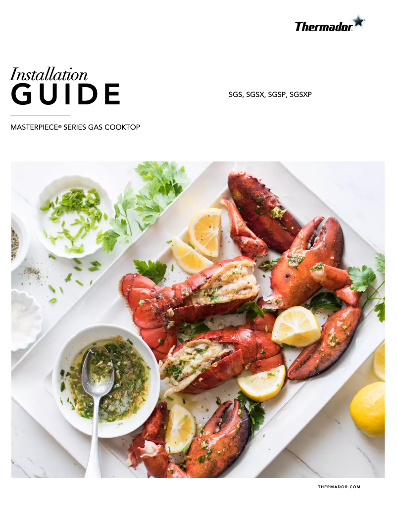 Page 1 de la notice Guide d'installation Thermador SGSXP305TS