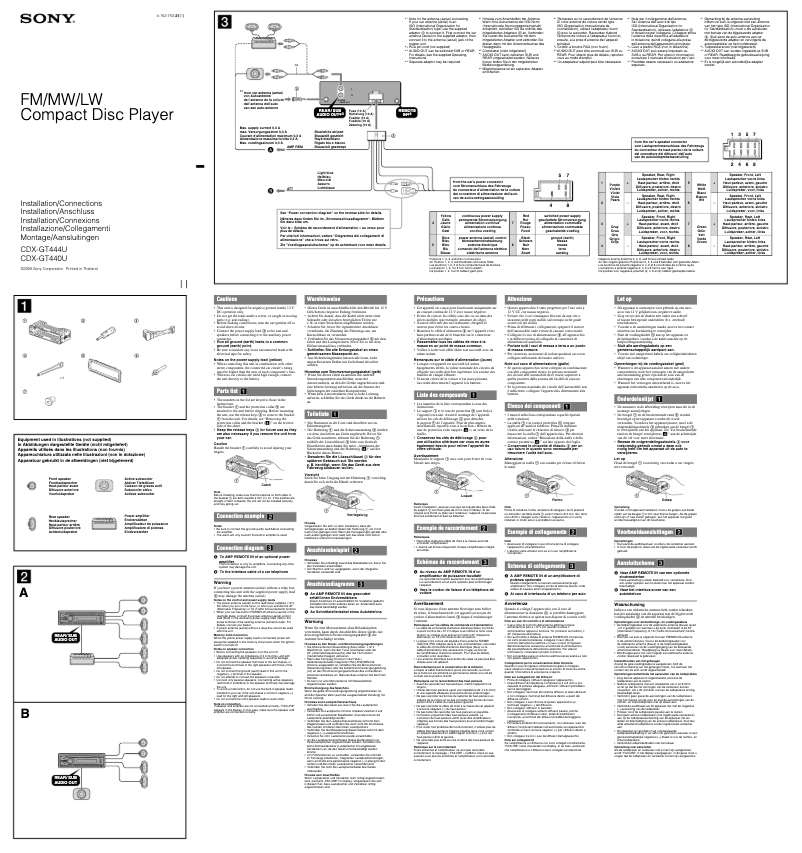 Página 1 del manual Guía de instalación Sony CDX-GT444U