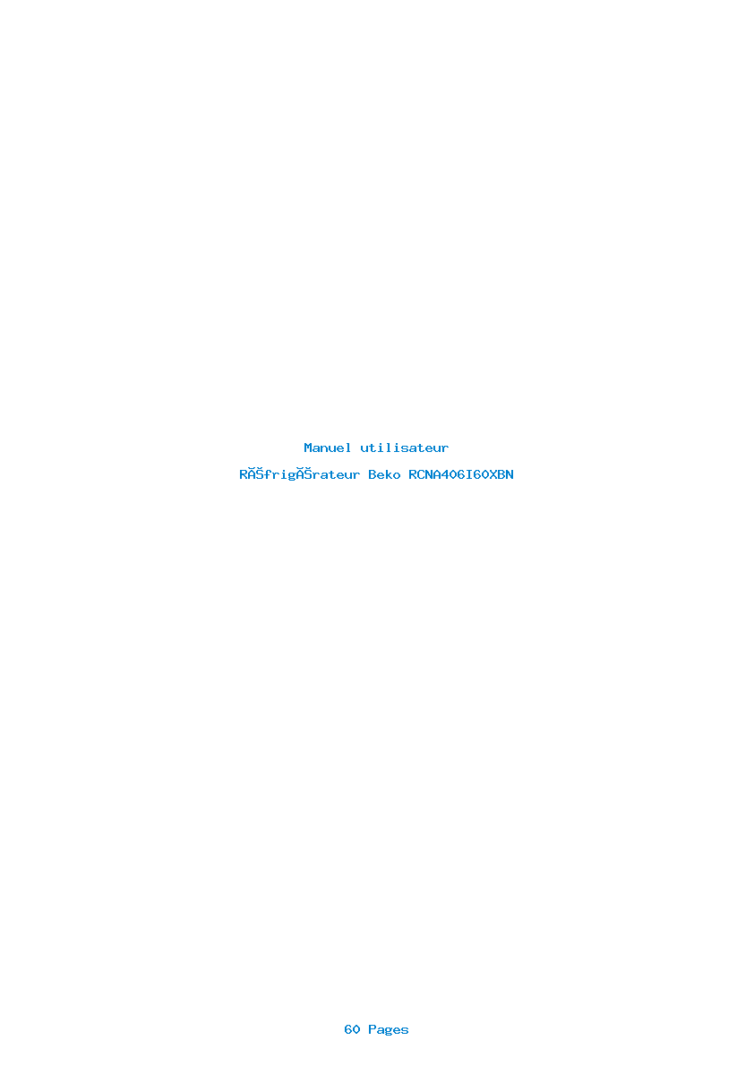 Page 1 de la notice Manuel utilisateur Beko RCNA406I60XBN