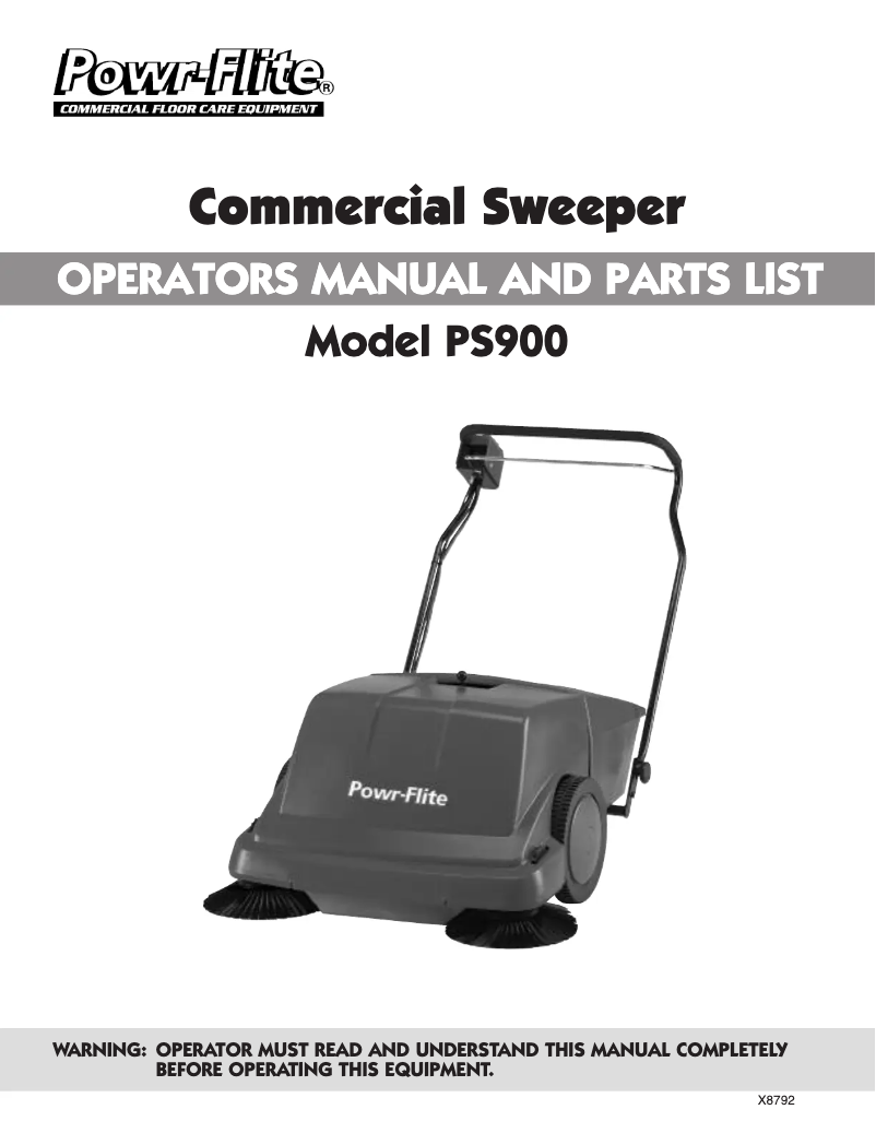 Page 1 de la notice Manuel utilisateur Powr-Flite PS900