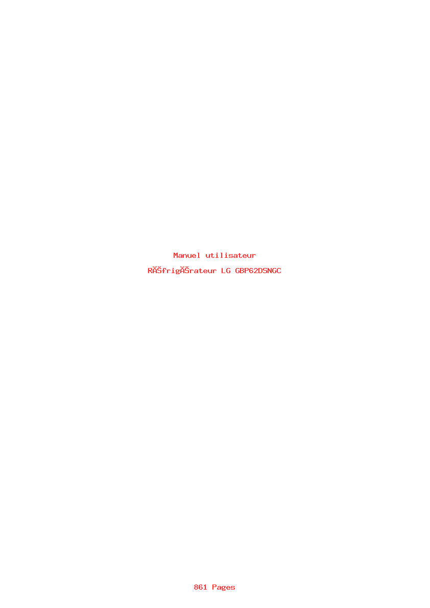Page 1 de la notice Manuel utilisateur LG GBP62DSNGC