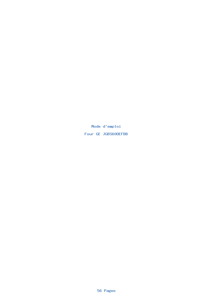 Page 1 de la notice Mode d'emploi GE JGBS60DEFBB