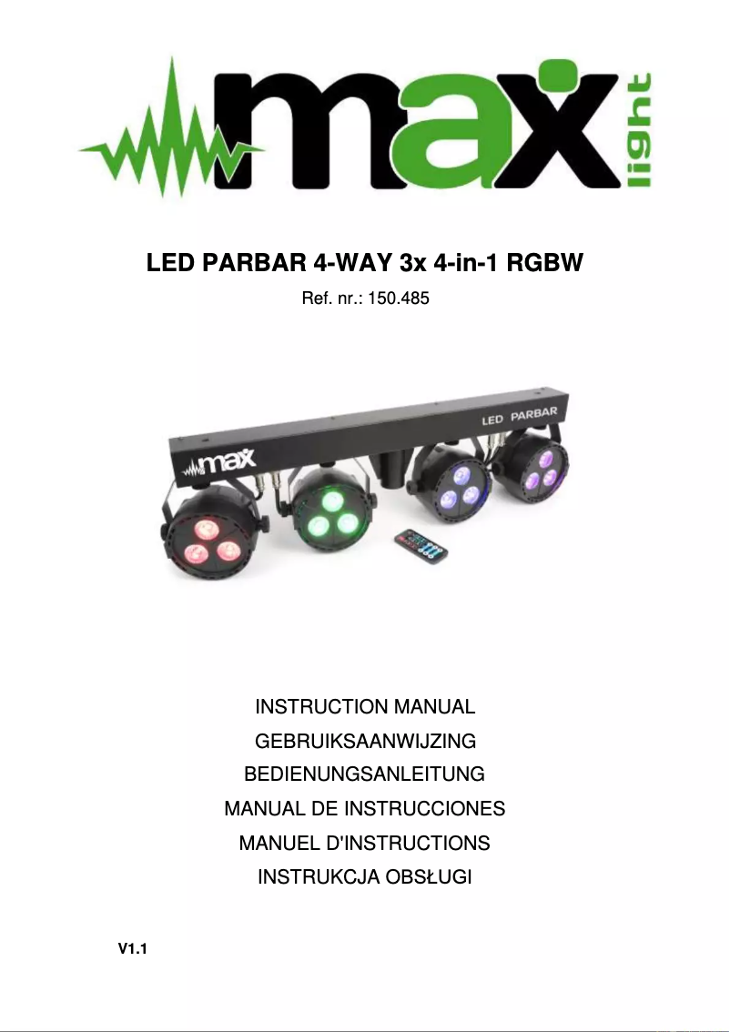 Página 1 del manual Manual de usuario MAX Led Parbar