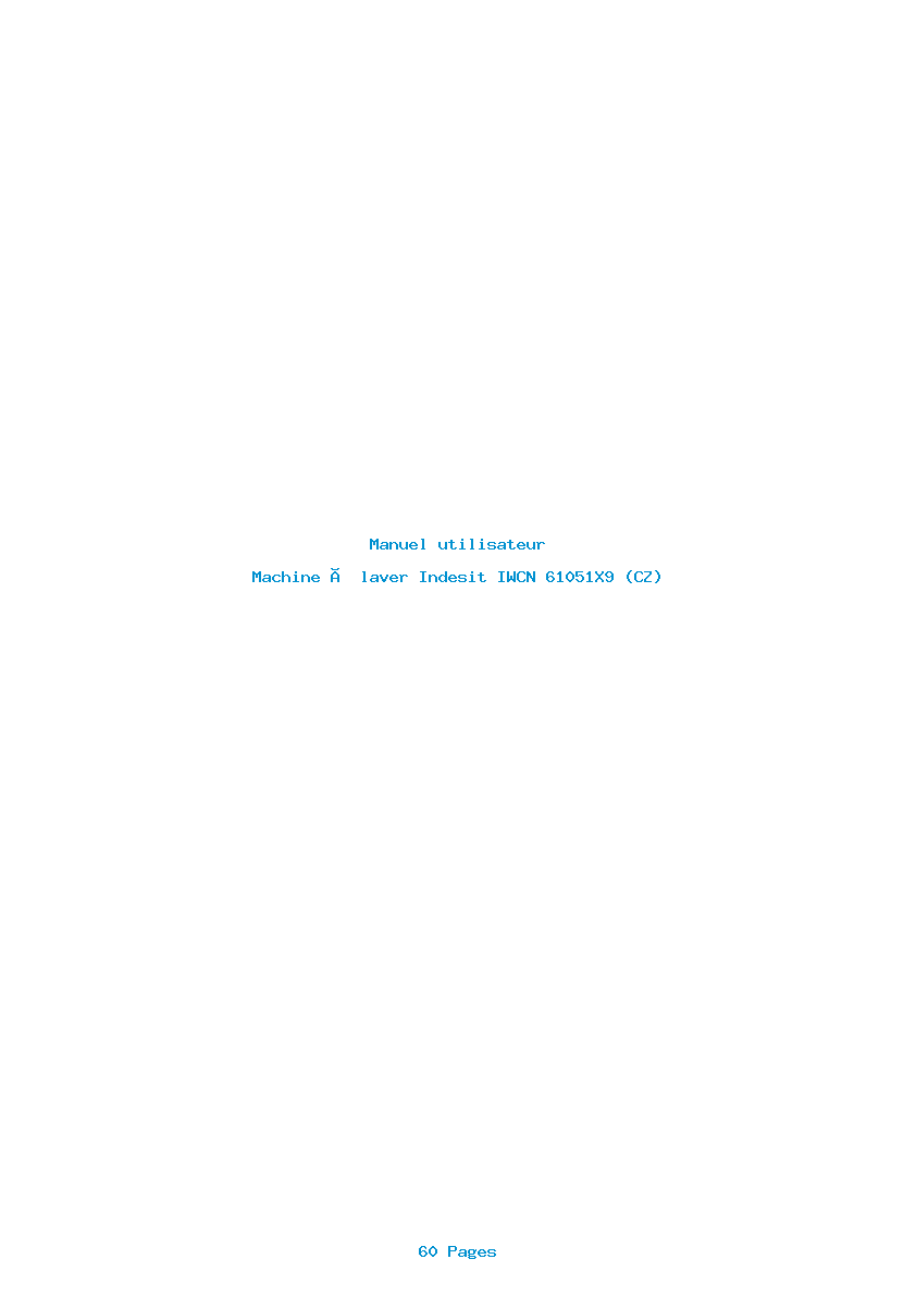 Page 1 de la notice Manuel utilisateur Indesit IWCN 61051X9 (CZ)