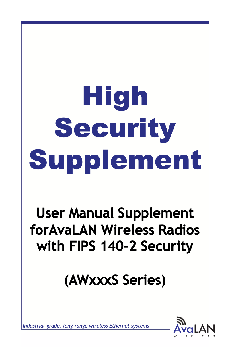 Page 1 de la notice Manuel utilisateur AvaLAN AW900S