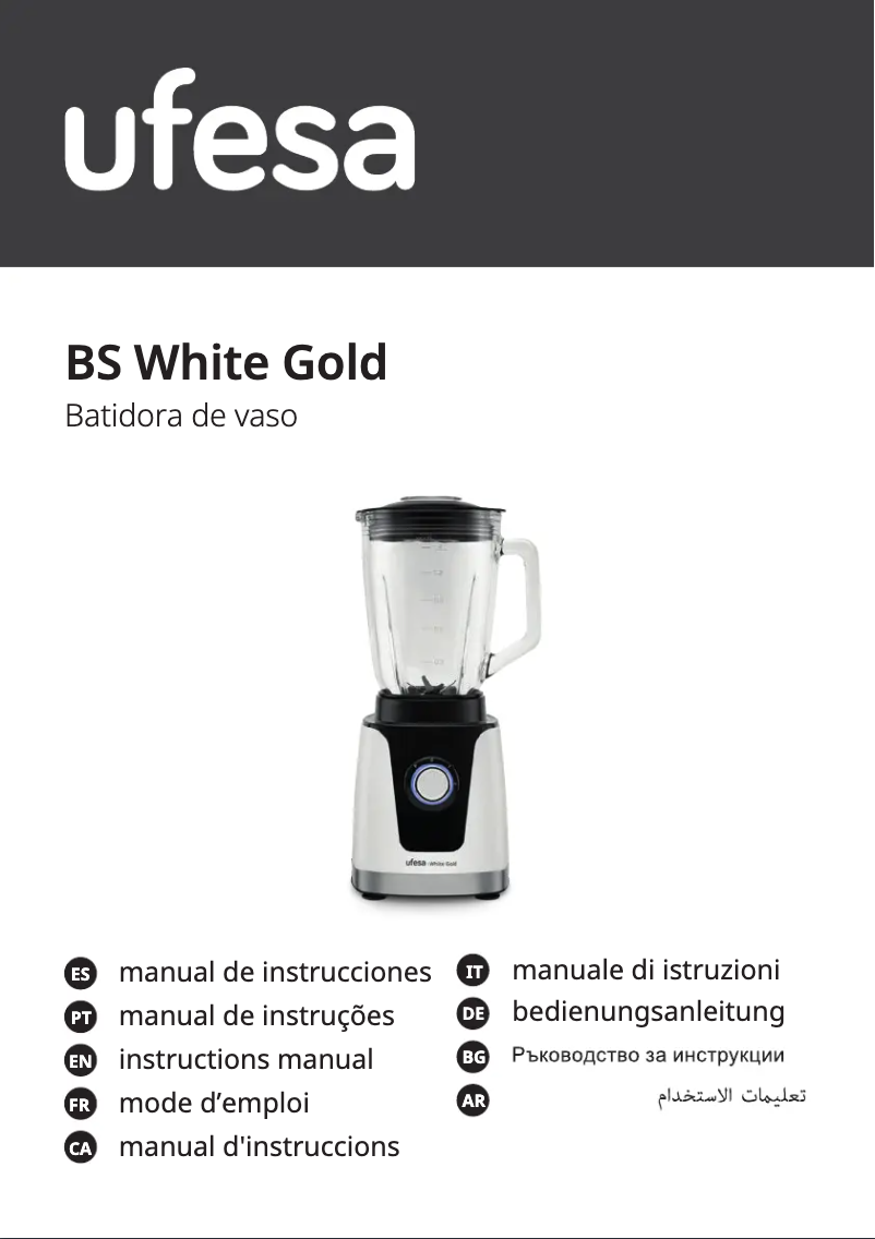 Page 1 de la notice Manuel utilisateur Ufesa White Gold