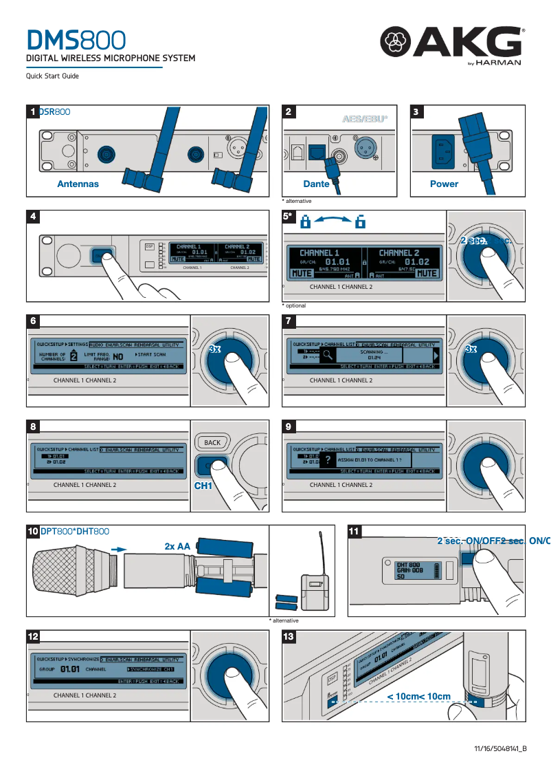 Page 1 de la notice Guide de démarrage rapide AKG DMS800