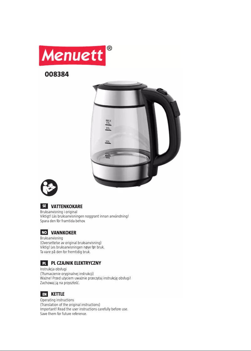 Page 1 de la notice Manuel utilisateur Menuett 008-384