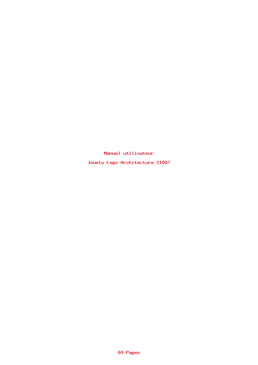 Page 1 de la notice Manuel utilisateur Lego Architecture 21007
