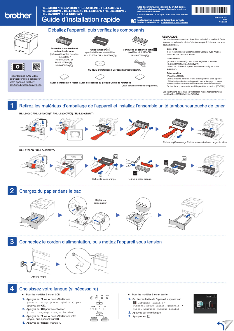 Page 1 de la notice Manuel utilisateur Brother HL-L6300DWT