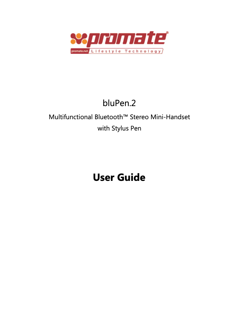 Page 1 de la notice Manuel utilisateur Promate bluPen.2