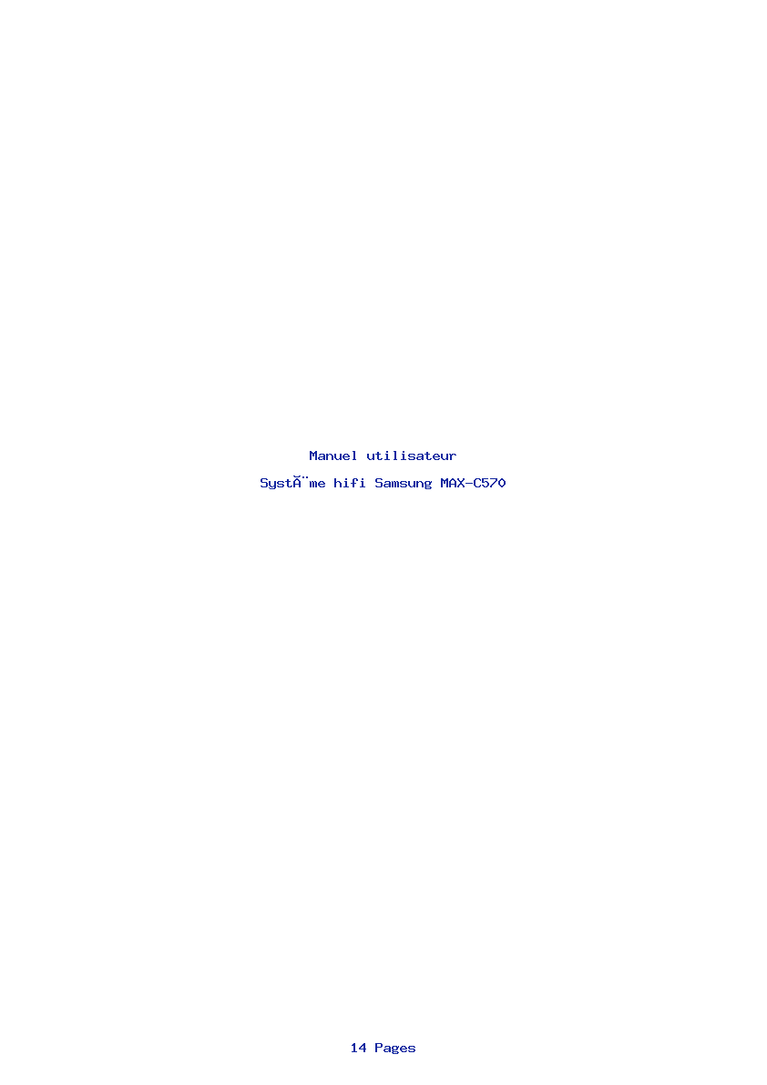 Page 1 de la notice Manuel utilisateur Samsung MAX-C570
