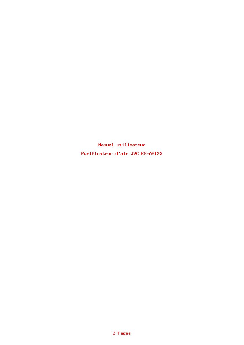 Page 1 de la notice Manuel utilisateur JVC KS-AP120