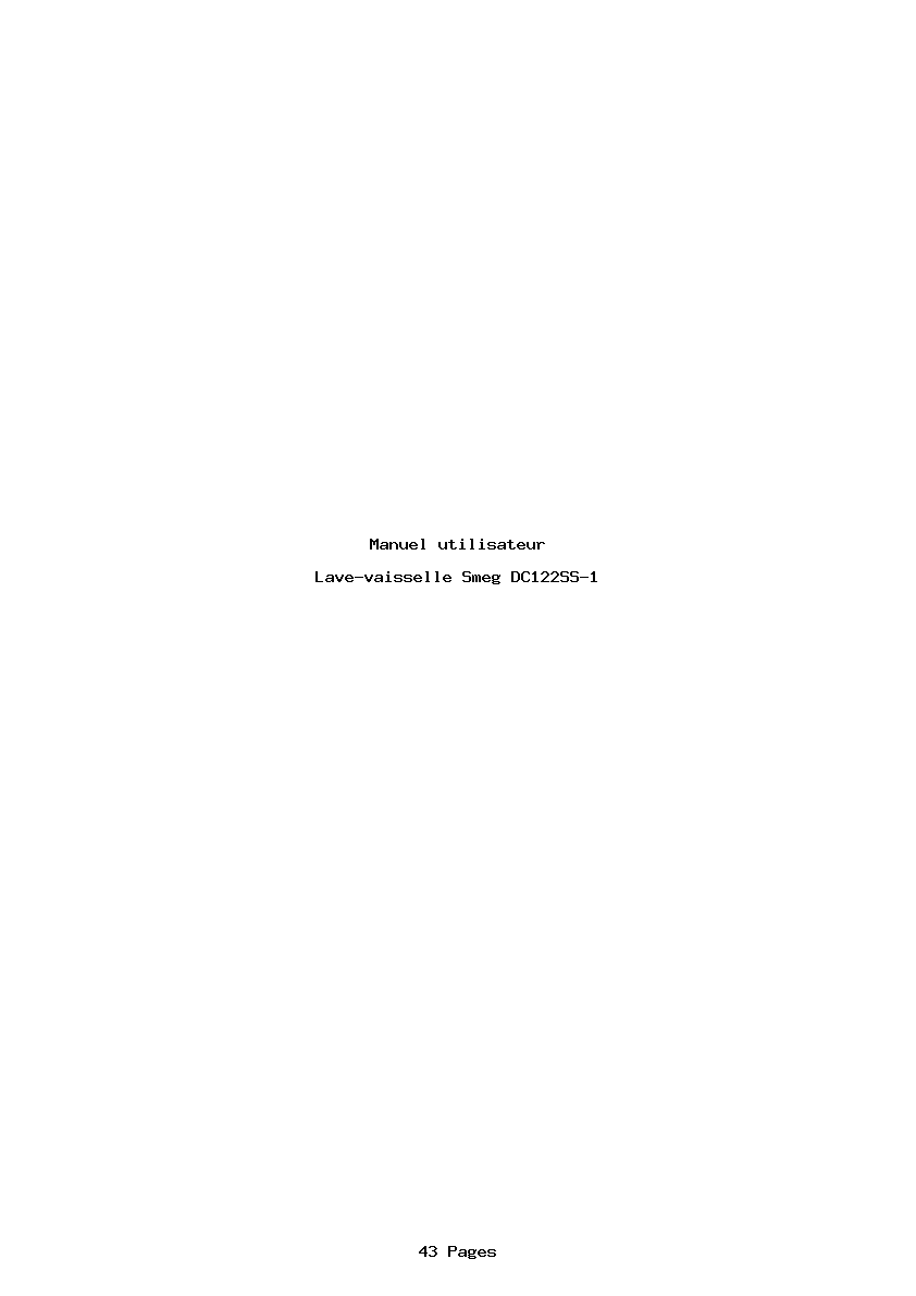 Page 1 de la notice Manuel utilisateur Smeg DC122SS-1