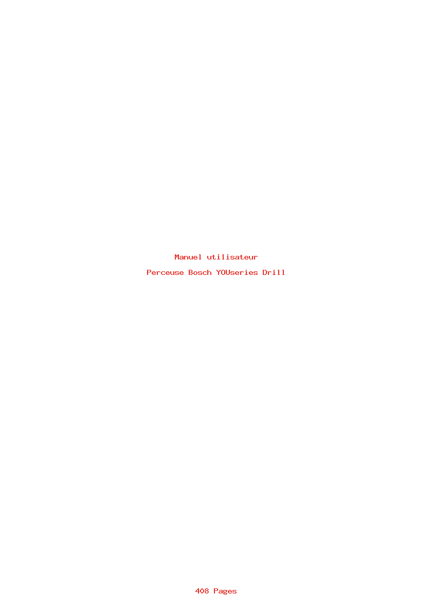 Page 1 de la notice Manuel utilisateur Bosch YOUseries Drill