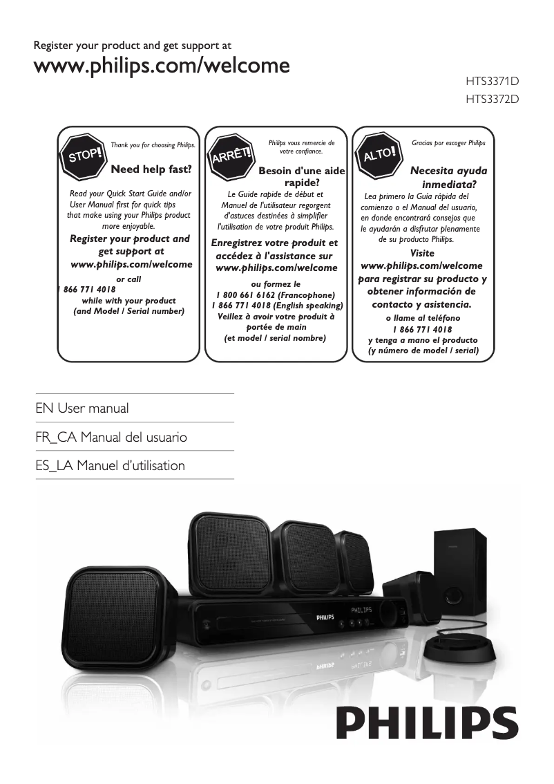 Página 1 del manual Manual de usuario Philips HTS3372D