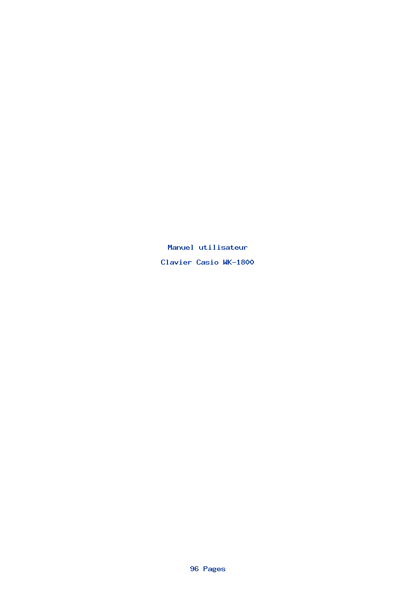 Page 1 de la notice Manuel utilisateur Casio WK-1800