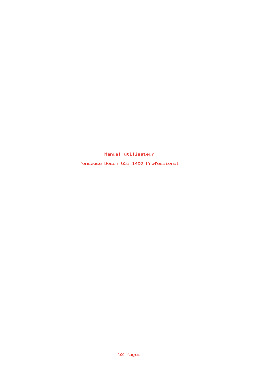 Page 1 de la notice Manuel utilisateur Bosch GSS 1400 Professional