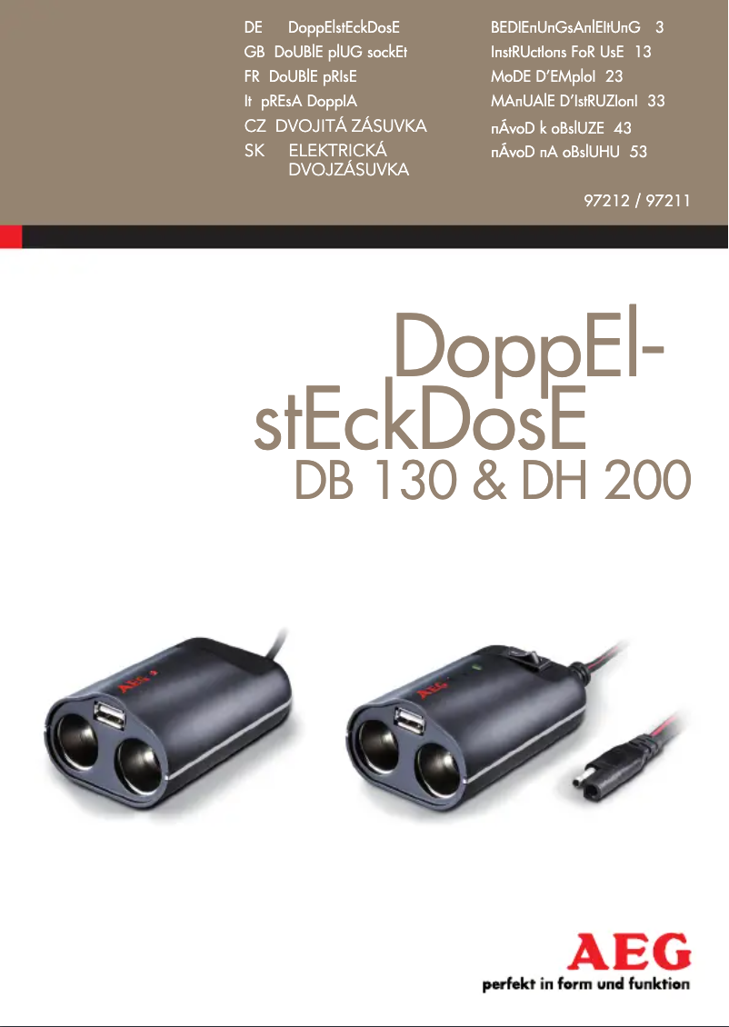 Page 1 de la notice Manuel utilisateur AEG DH 200