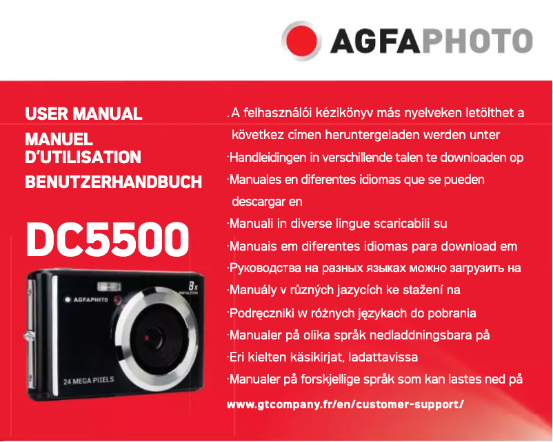 Page 1 de la notice Manuel utilisateur AgfaPhoto DC5500