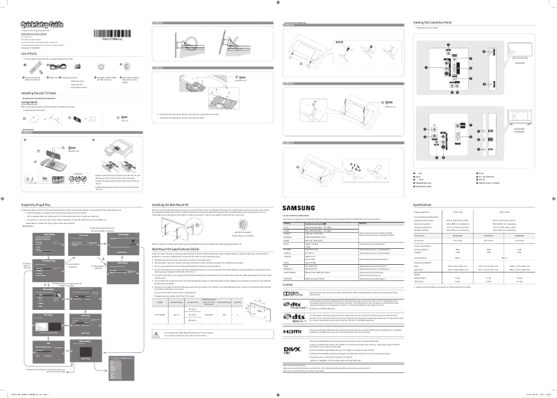 Página 1 del manual Guía de instalación Samsung HG40AE460SK