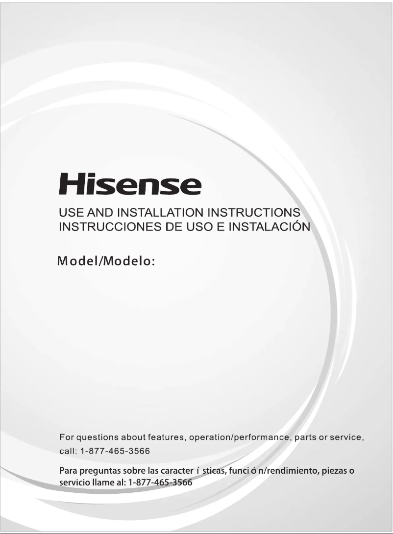 Page 1 de la notice Manuel utilisateur Hisense AP0722CW1W