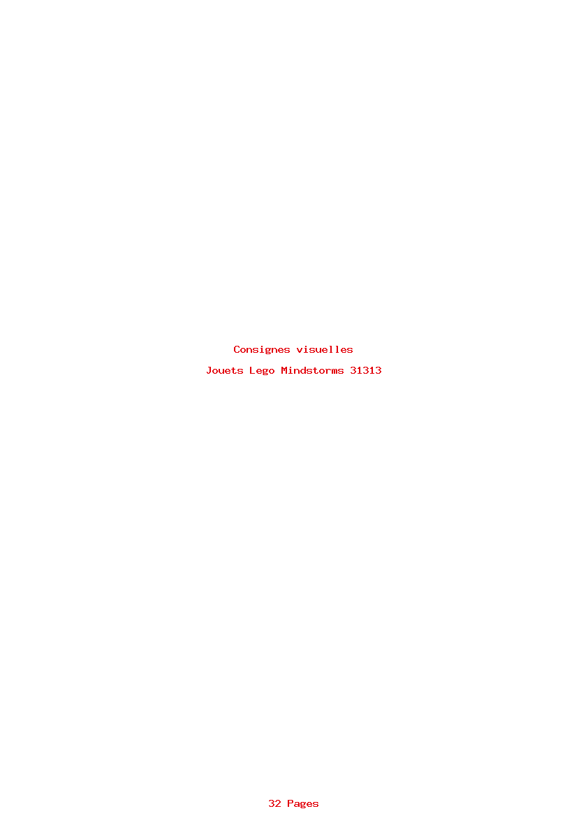 Page 1 de la notice Consignes visuelles Lego Mindstorms 31313