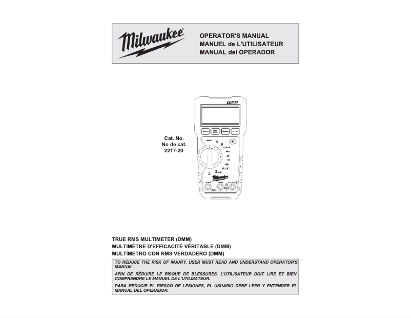 Image de la première page du manuel de l'appareil RMS 2217-20NST