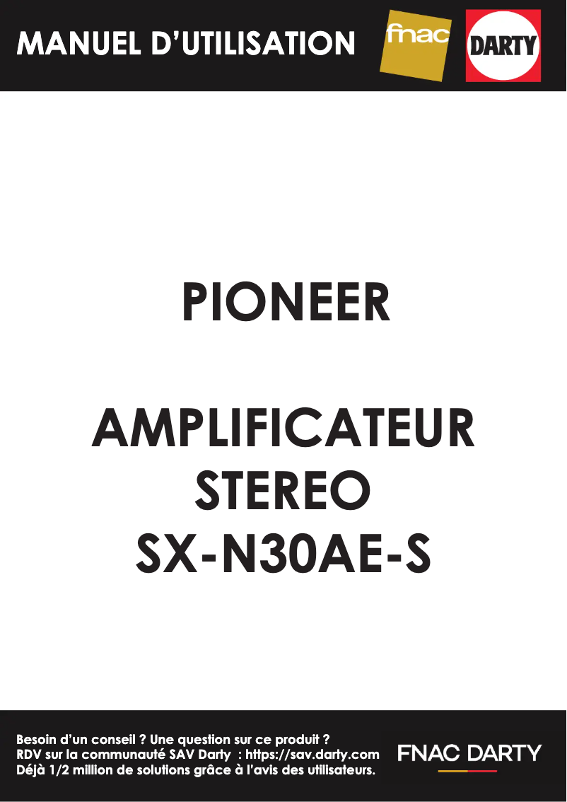 Page 1 de la notice Manuel utilisateur Pioneer SX-N30AE