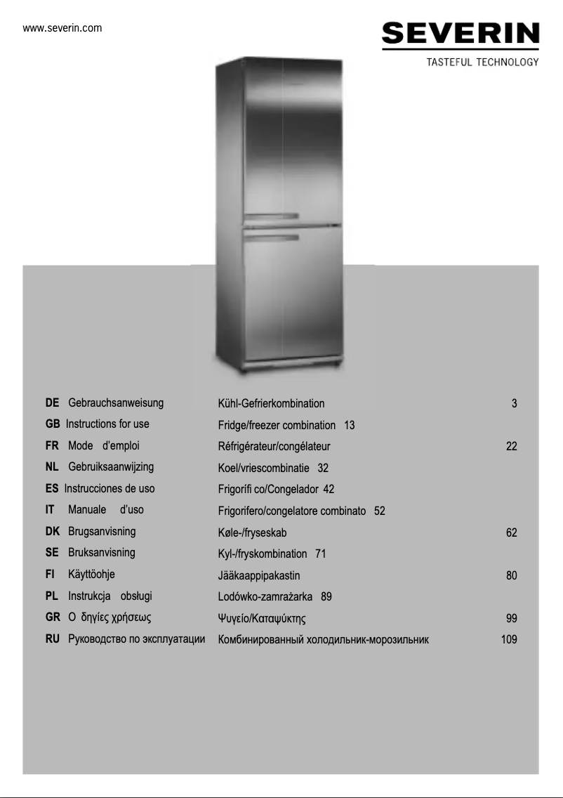 Page 1 de la notice Manuel utilisateur Severin KS 9897